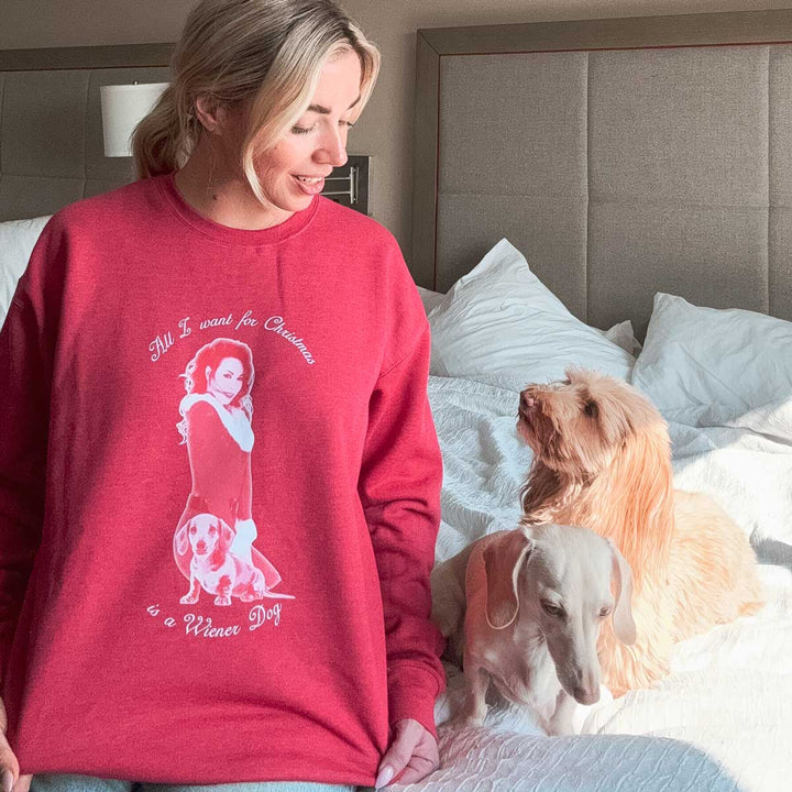 all i want for christmas unisex crew | cranberry