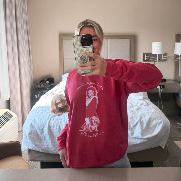 all i want for christmas unisex crew | cranberry