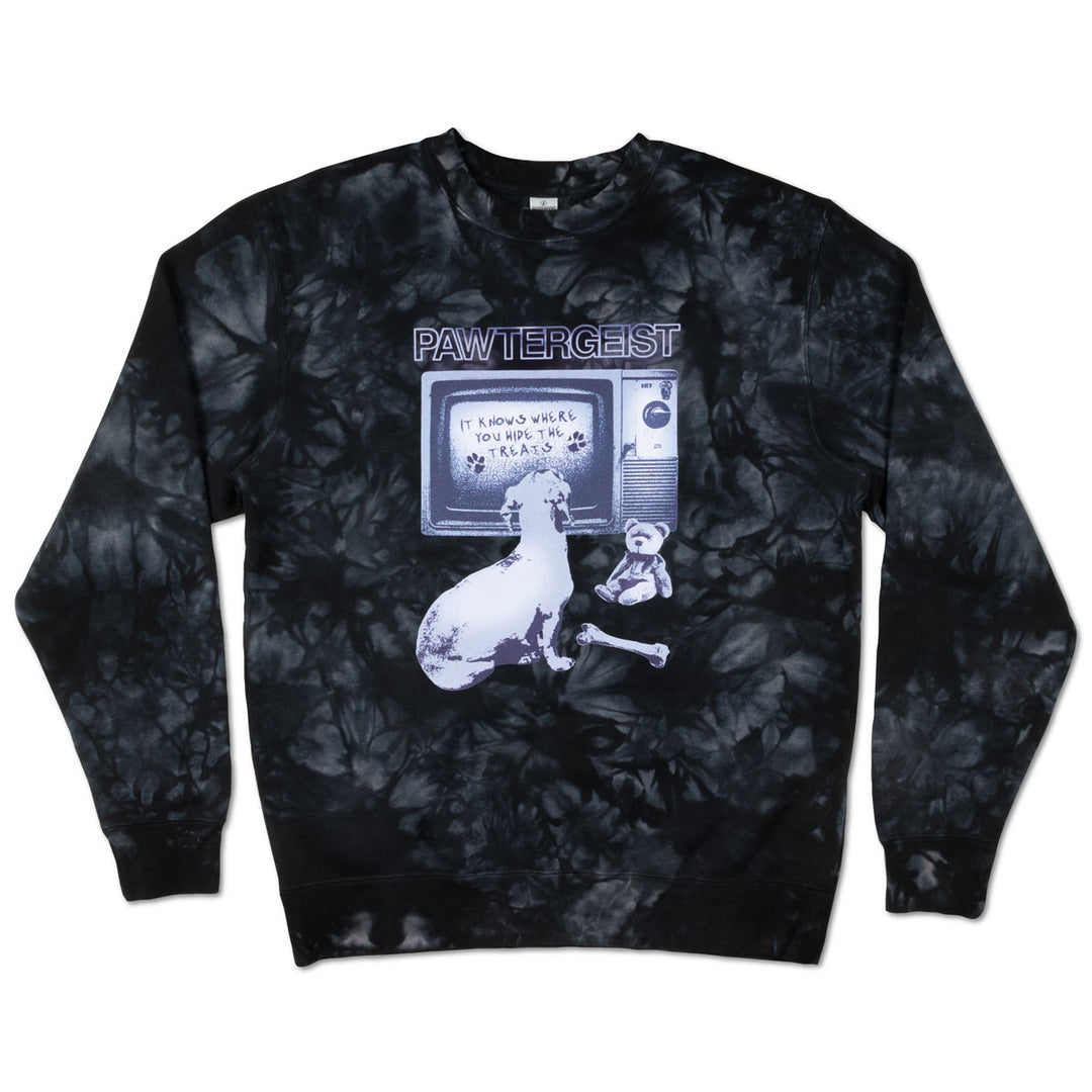 pawtergeist unisex crew sweatshirt | tie-dye