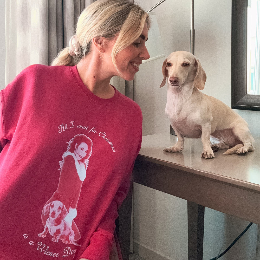 all i want for christmas unisex crew | cranberry - bean goods