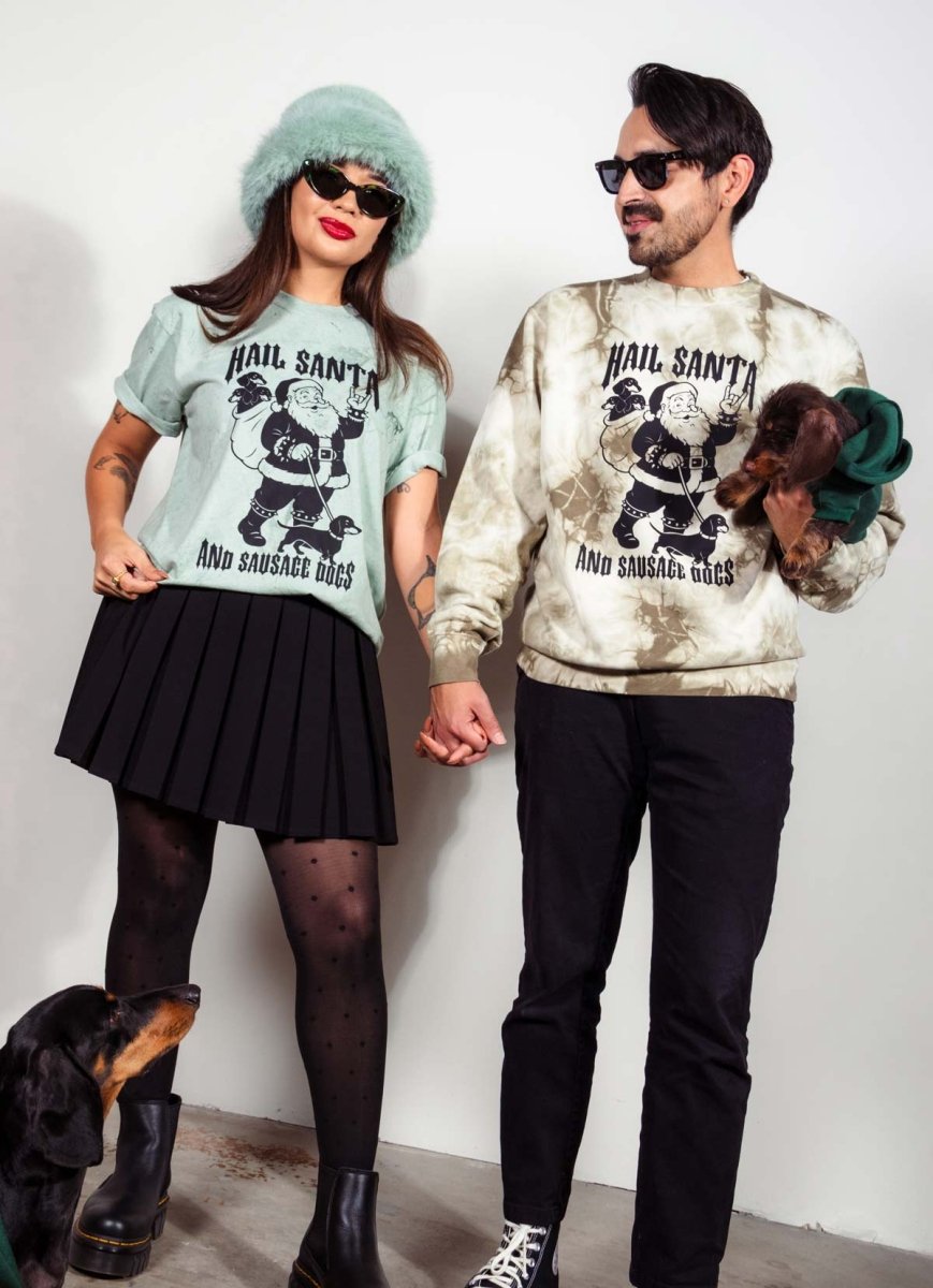 hail santa unisex tie - dye tee - bean goods