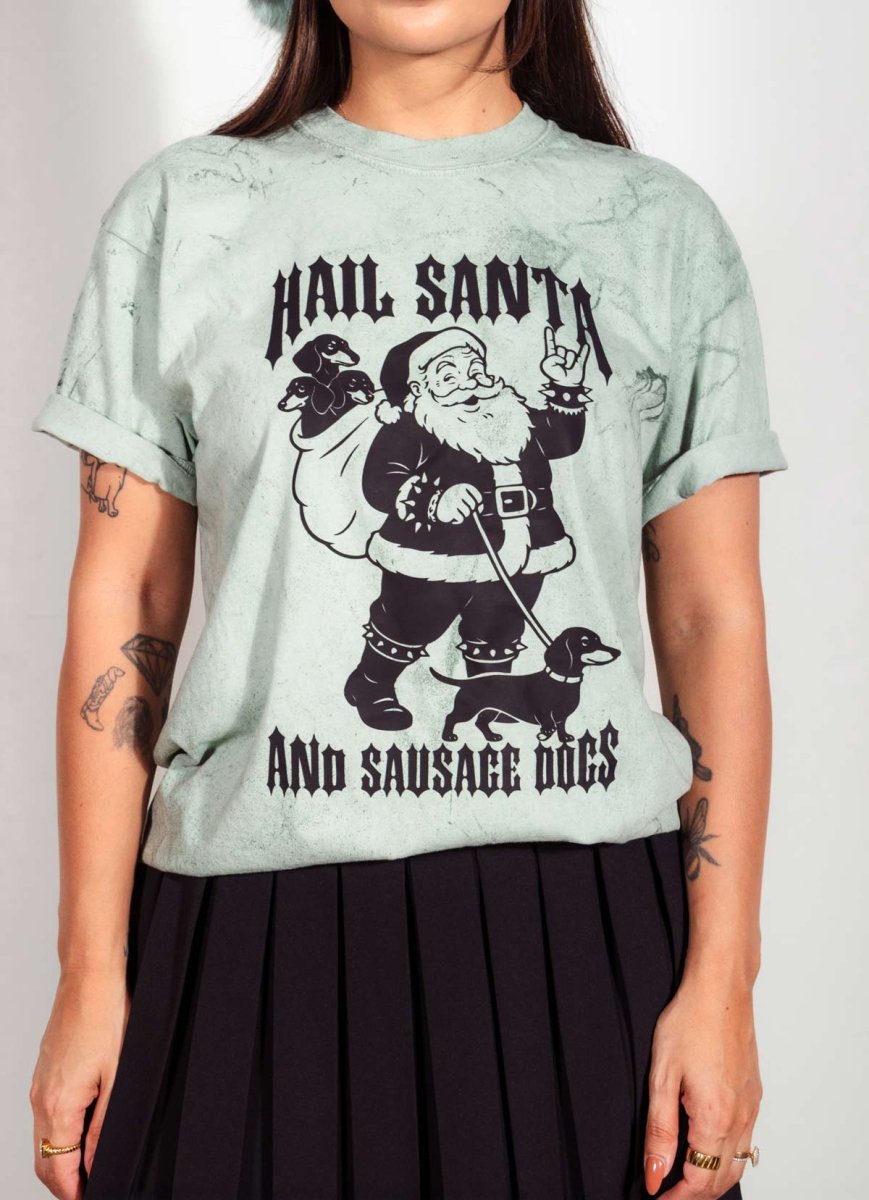hail santa unisex tie - dye tee - bean goods