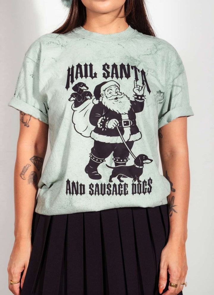 hail santa unisex tie - dye tee - bean goods