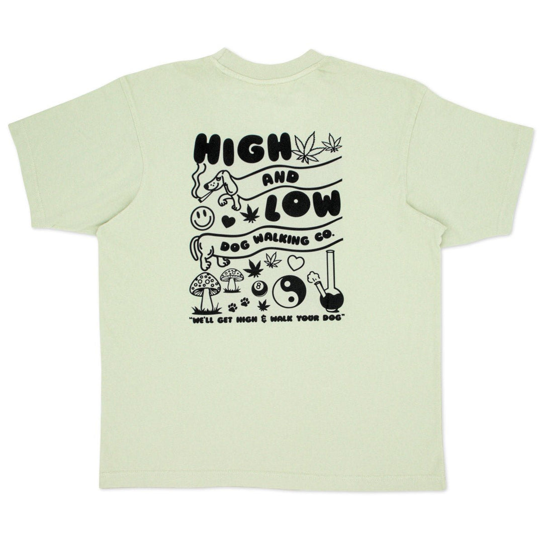 high & low dog walking co. unisex boxy tee - bean goods