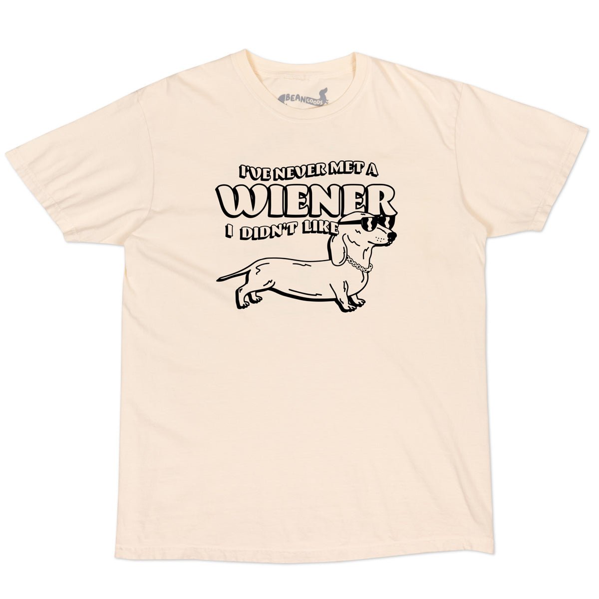 never met a wiener unisex tee | cream - bean goods