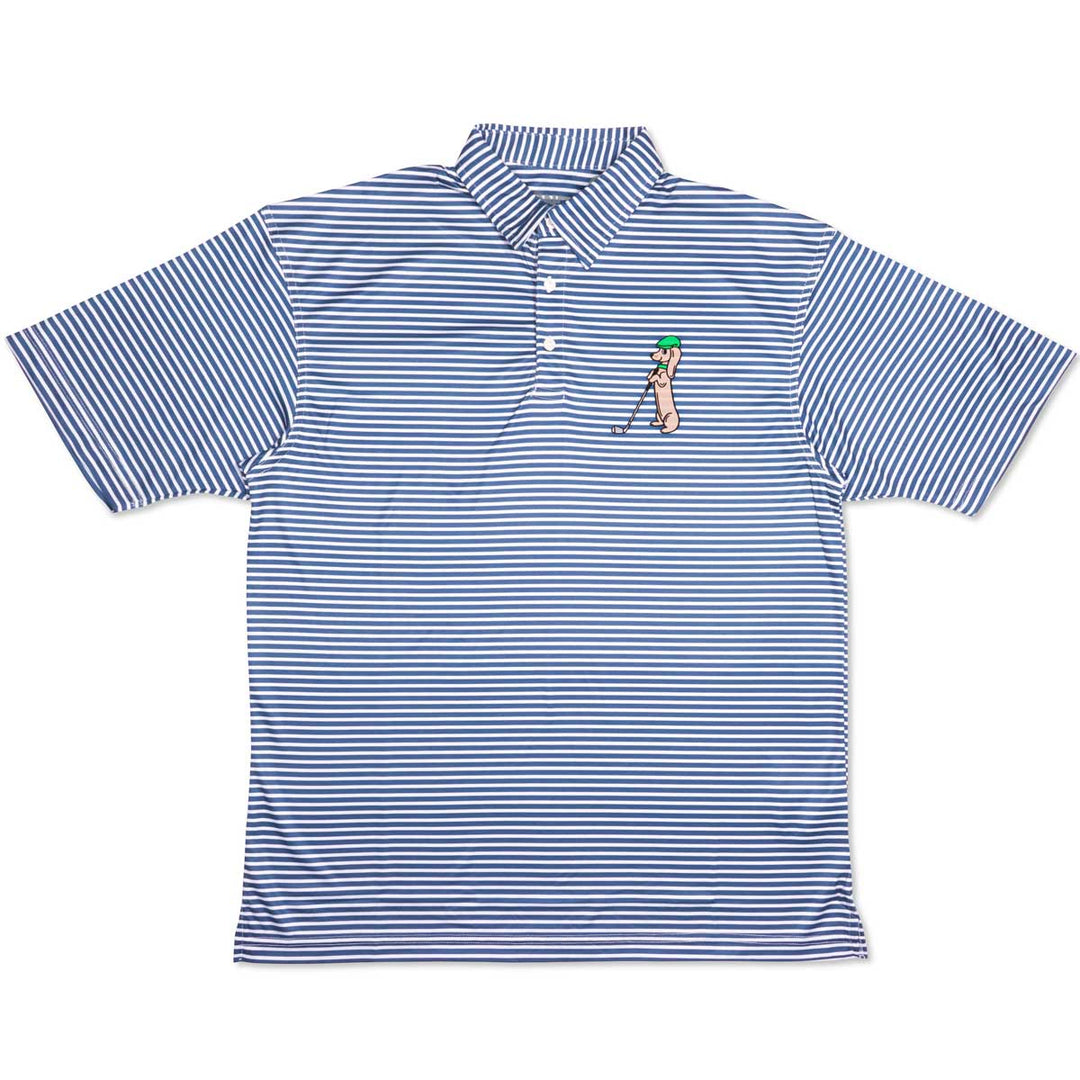 swingin’ wieners golf club unisex polo | stripe - bean goods