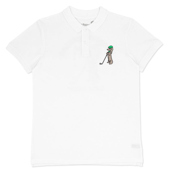 swingin’ wieners golf club unisex polo | white - bean goods
