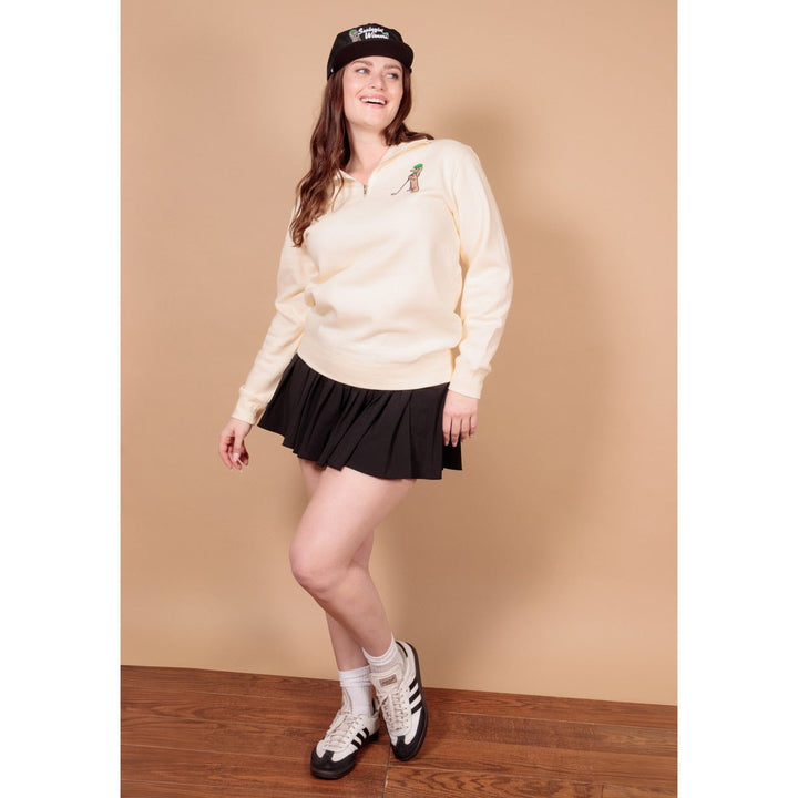 swingin' wieners golf club unisex quarter zip pullover fleece - bean goods