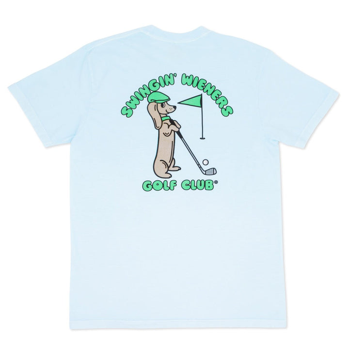 swingin’ wieners golf club unisex tee | blue bird - bean goods