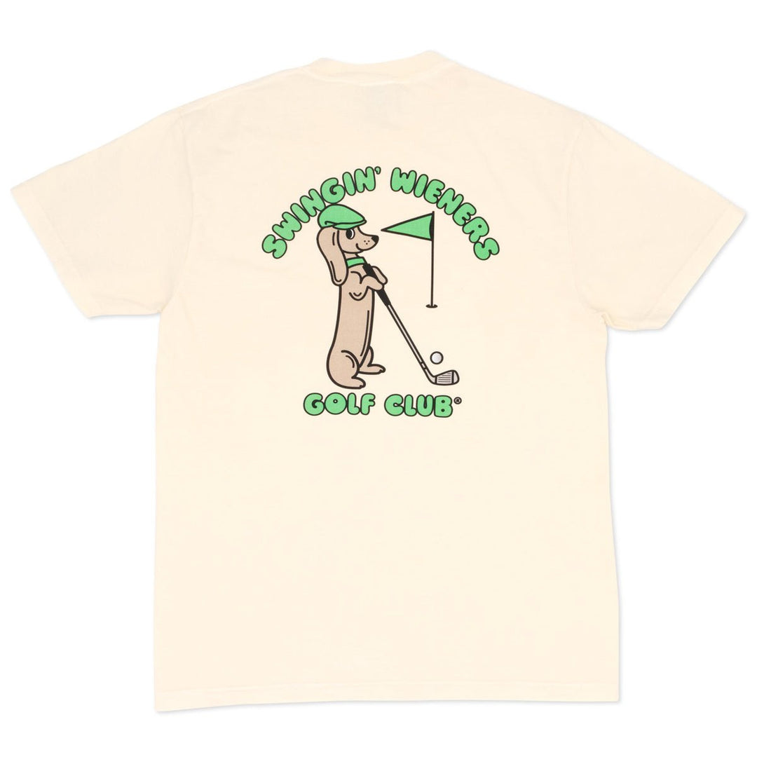 swingin’ wieners golf club unisex tee | cream - bean goods