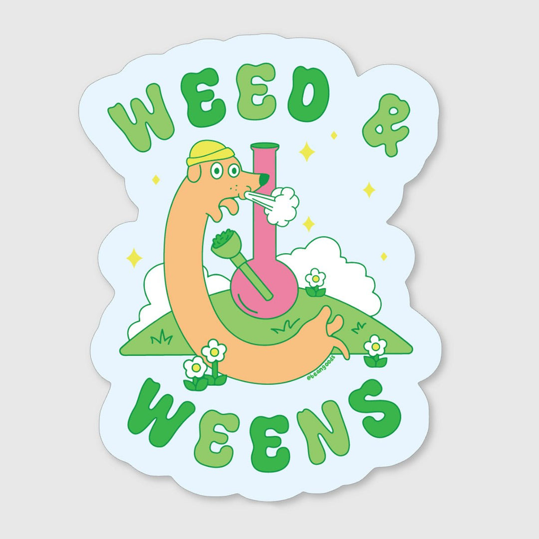 weed and weens sticker - bean goods