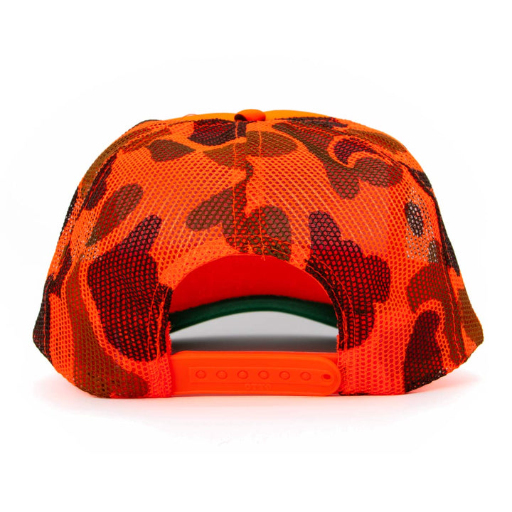 wiener shop hat | hunter orange camo - bean goods