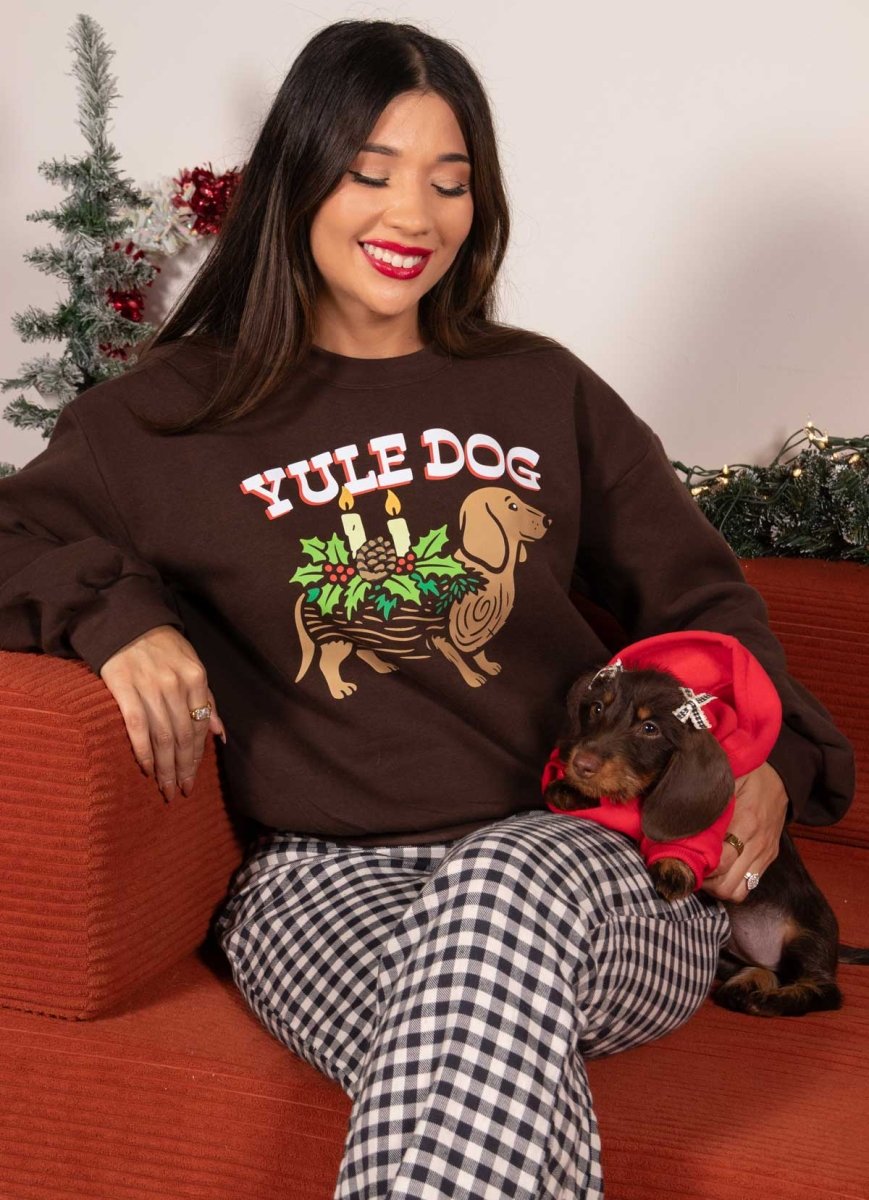 yule dog boxy crew sweatshirt - bean goods