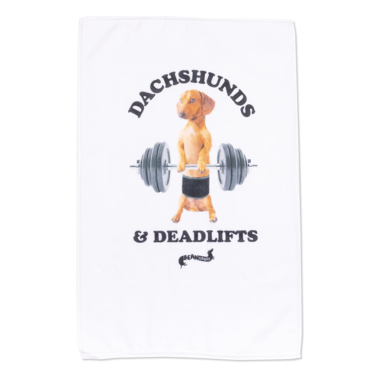 dachshunds & deadlifts gym towel - bean goods