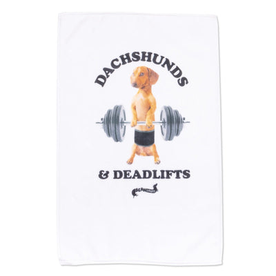 dachshunds & deadlifts gym towel - bean goods