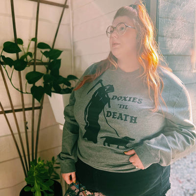doxies 'til death unisex crew sweatshirt - bean goods