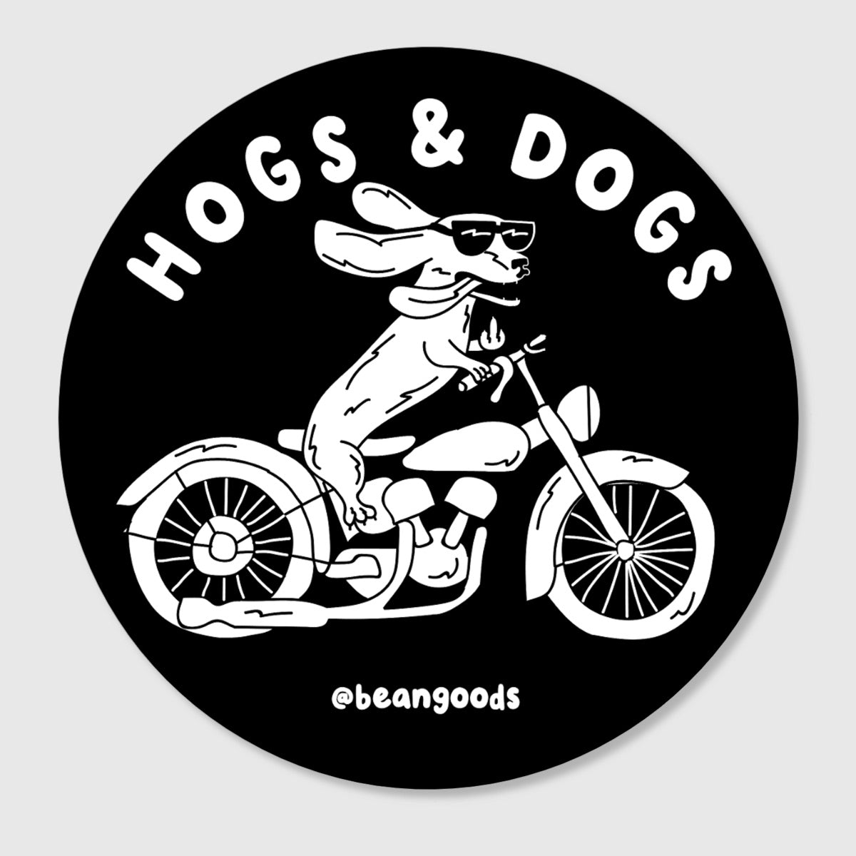 hogs & dogs sticker - bean goods