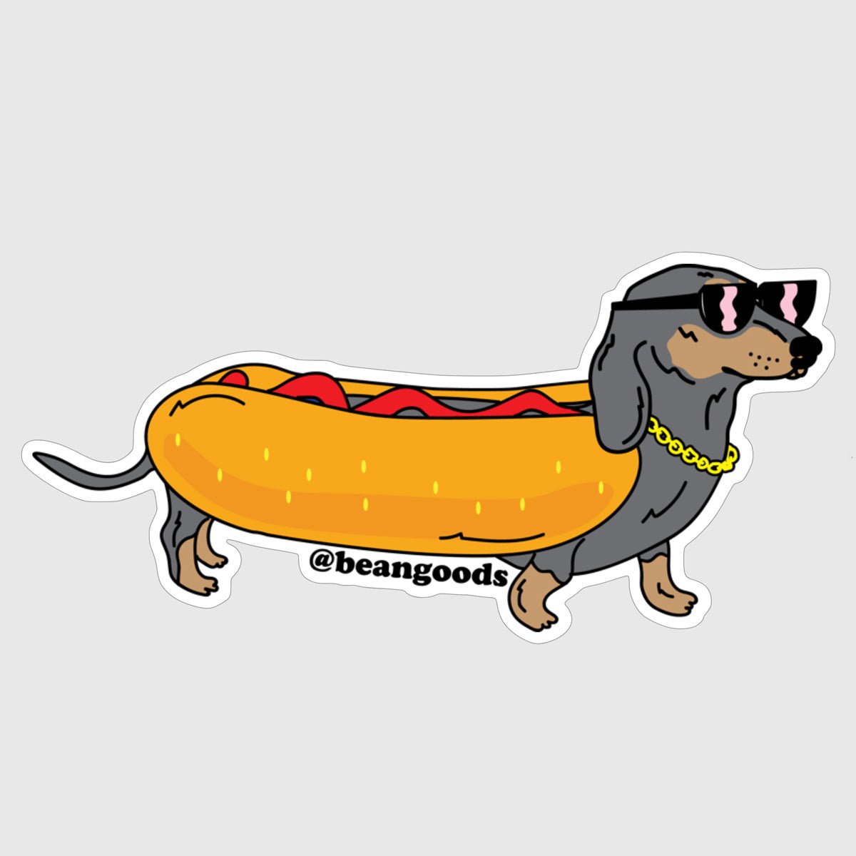 hot dog sticker - bean goods