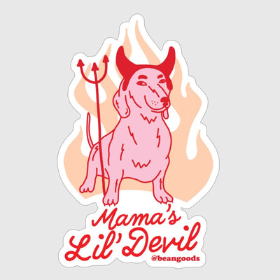 mama’s lil’ devil sticker - bean goods