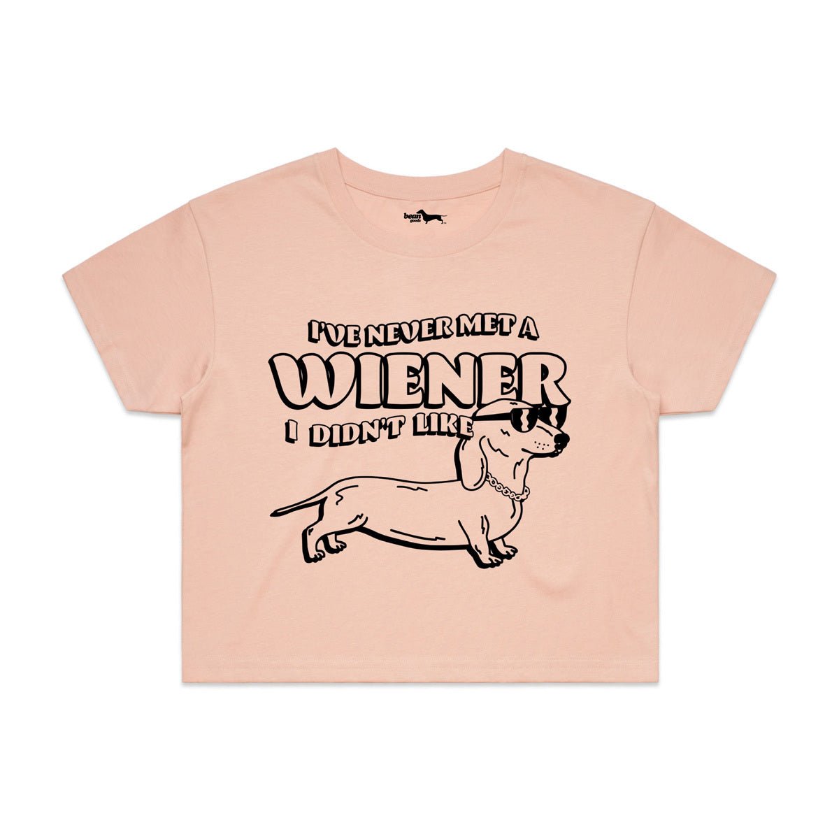 never met a wiener cropped tee | rose - bean goods