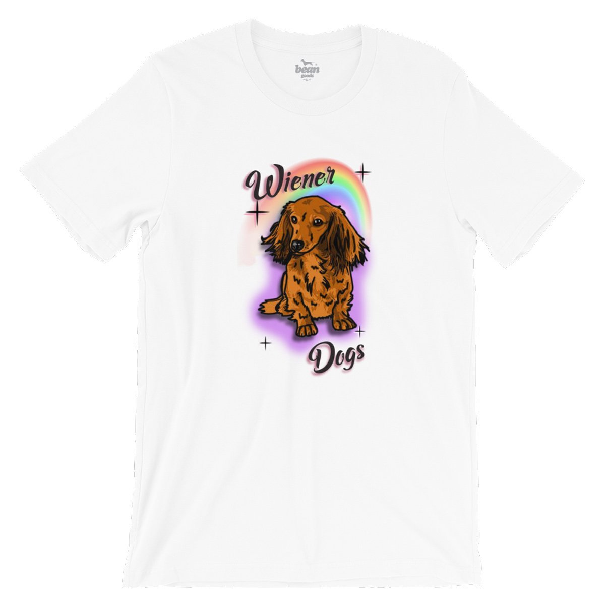 rainbows and wiener dogs unisex tee | long haired red - BeanGoods