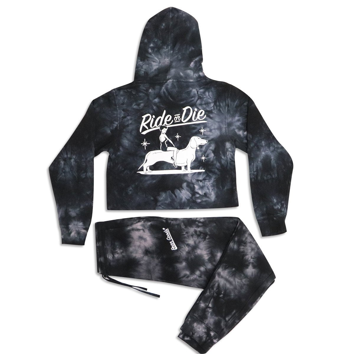 ride or die sweatsuit bundle black tie dye