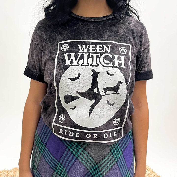 ween witch unisex tee | black mineral wash - bean goods