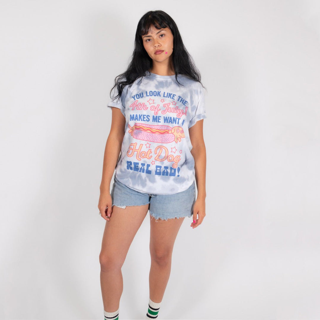 4th of July hot dog unisex tee | tie - dye - bean goods
