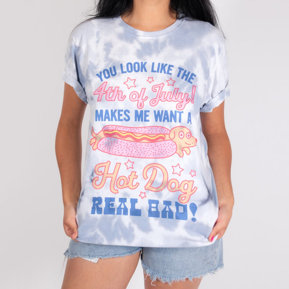 4th of July hot dog unisex tee | tie - dye - bean goods