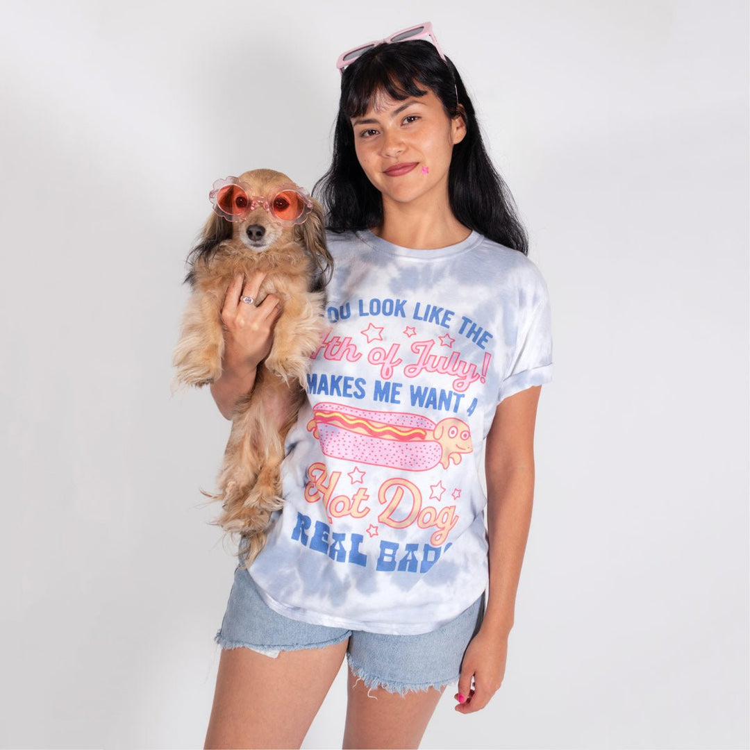 4th of July hot dog unisex tee | tie - dye - bean goods