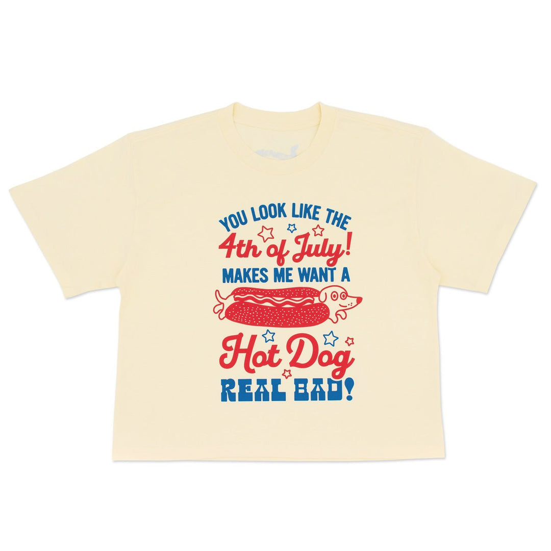 4th of July hot dog women’s boxy tee - bean goods