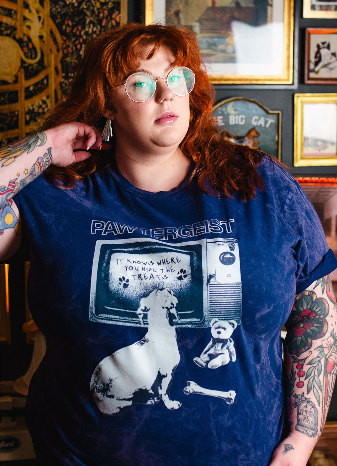 pawtergeist unisex tee | purple mineral wash