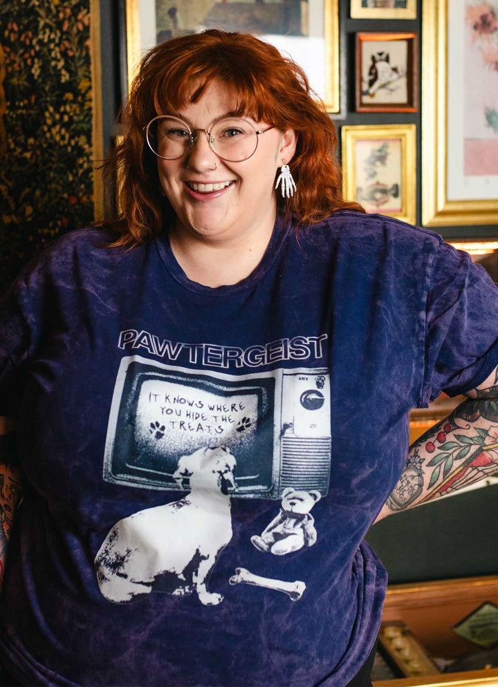 pawtergeist unisex tee | purple mineral wash