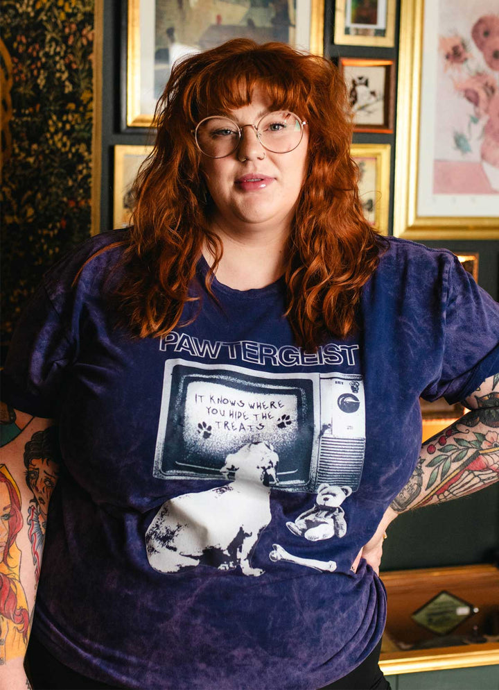 pawtergeist unisex tee | purple mineral wash