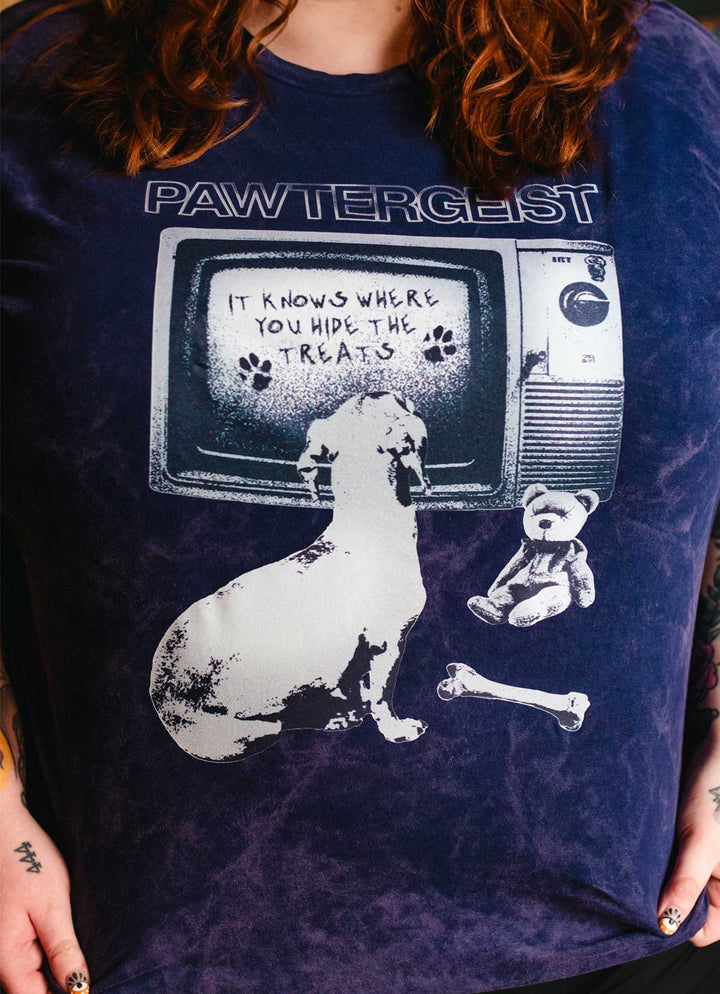 pawtergeist unisex tee | purple mineral wash
