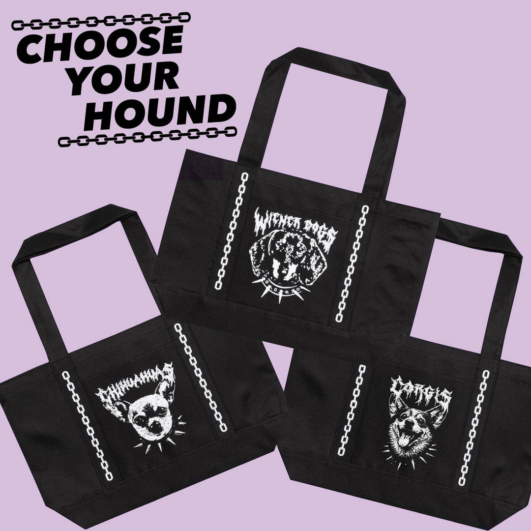 heavy metal hounds tote