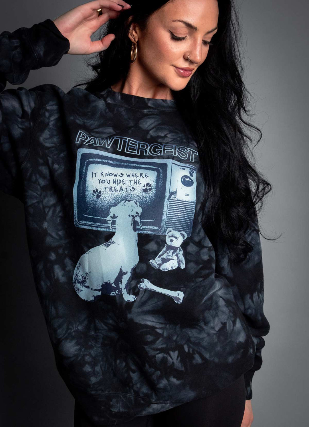 pawtergeist unisex crew sweatshirt | tie-dye