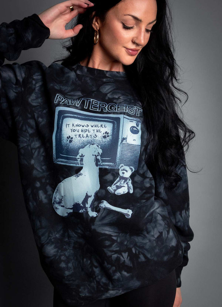 pawtergeist unisex crew sweatshirt | tie-dye