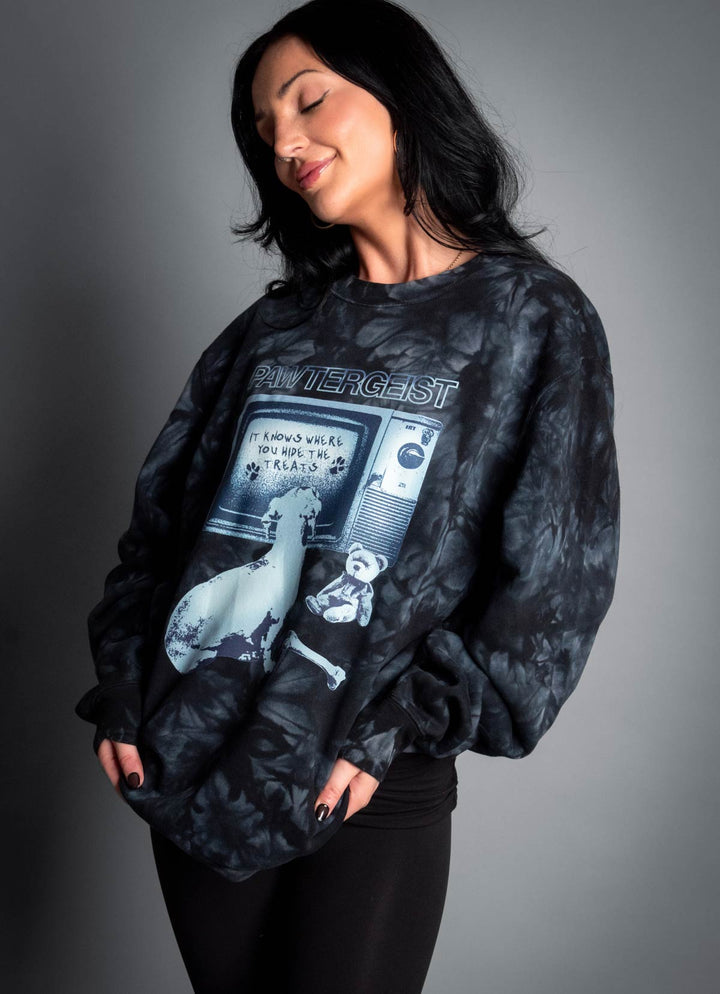 pawtergeist unisex crew sweatshirt | tie-dye