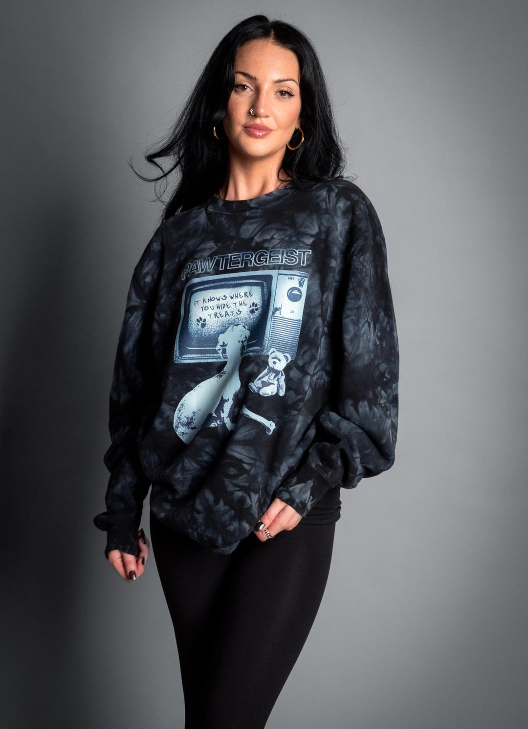 pawtergeist unisex crew sweatshirt | tie-dye