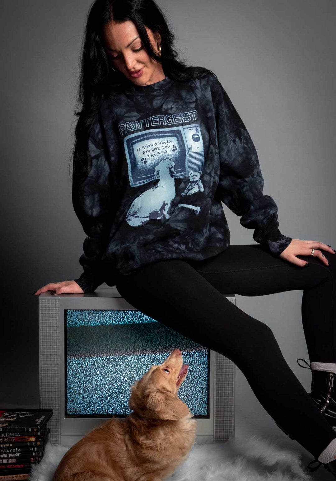 pawtergeist unisex crew sweatshirt | tie-dye
