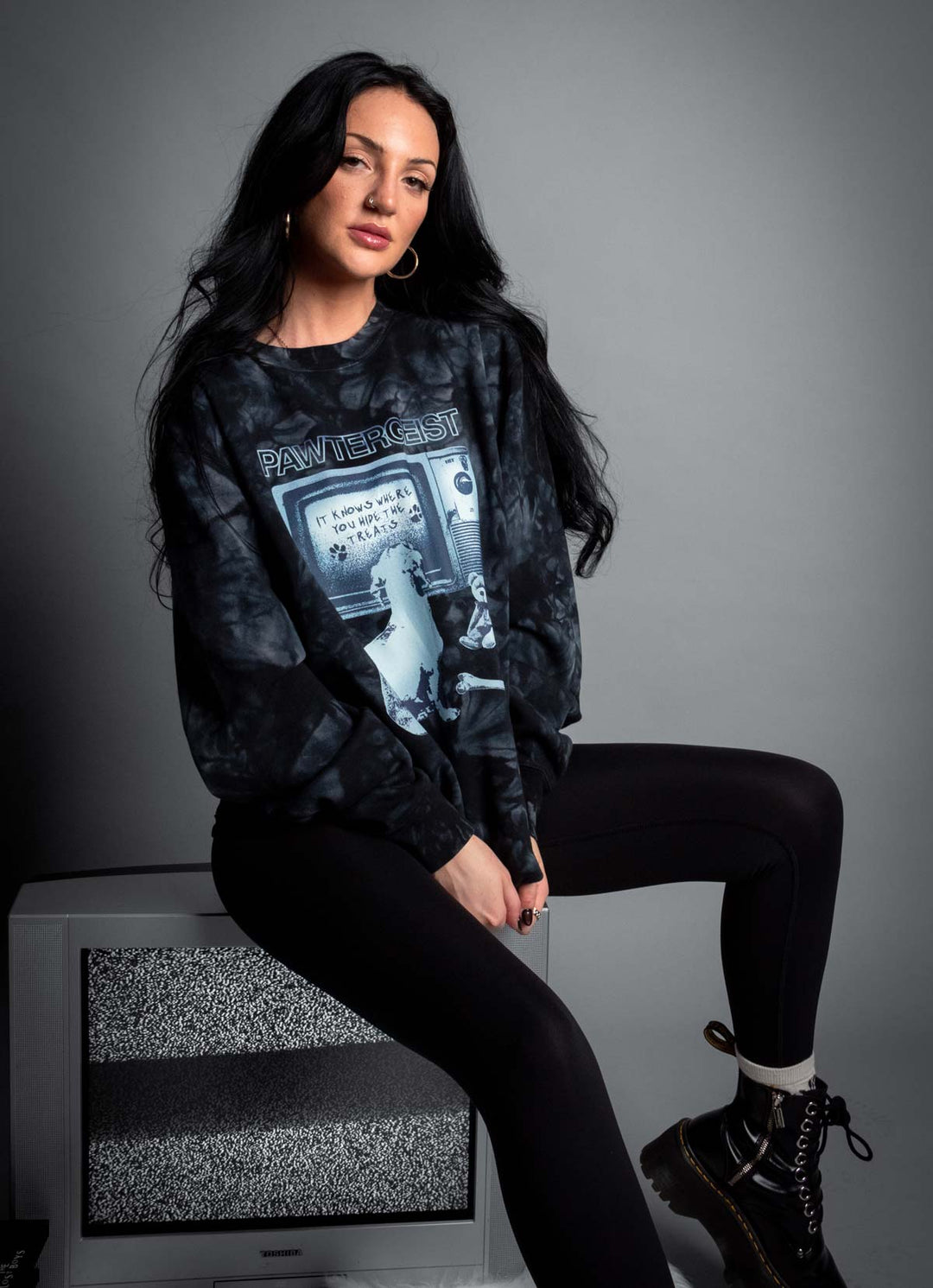 pawtergeist unisex crew sweatshirt | tie-dye