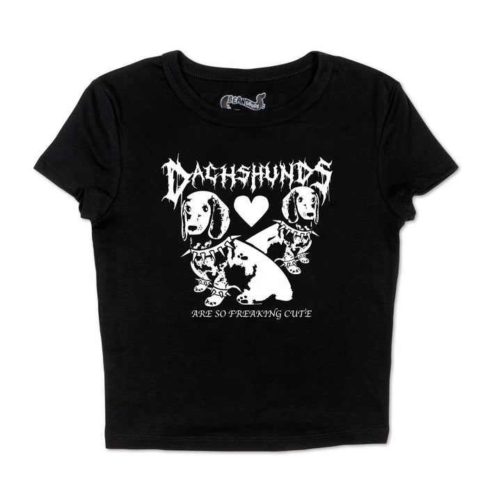 dachshunds are cute cropped baby tee