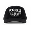 heavy metal hounds trucker hat | pug