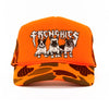 heavy metal hounds trucker hat | frenchie | orange camo