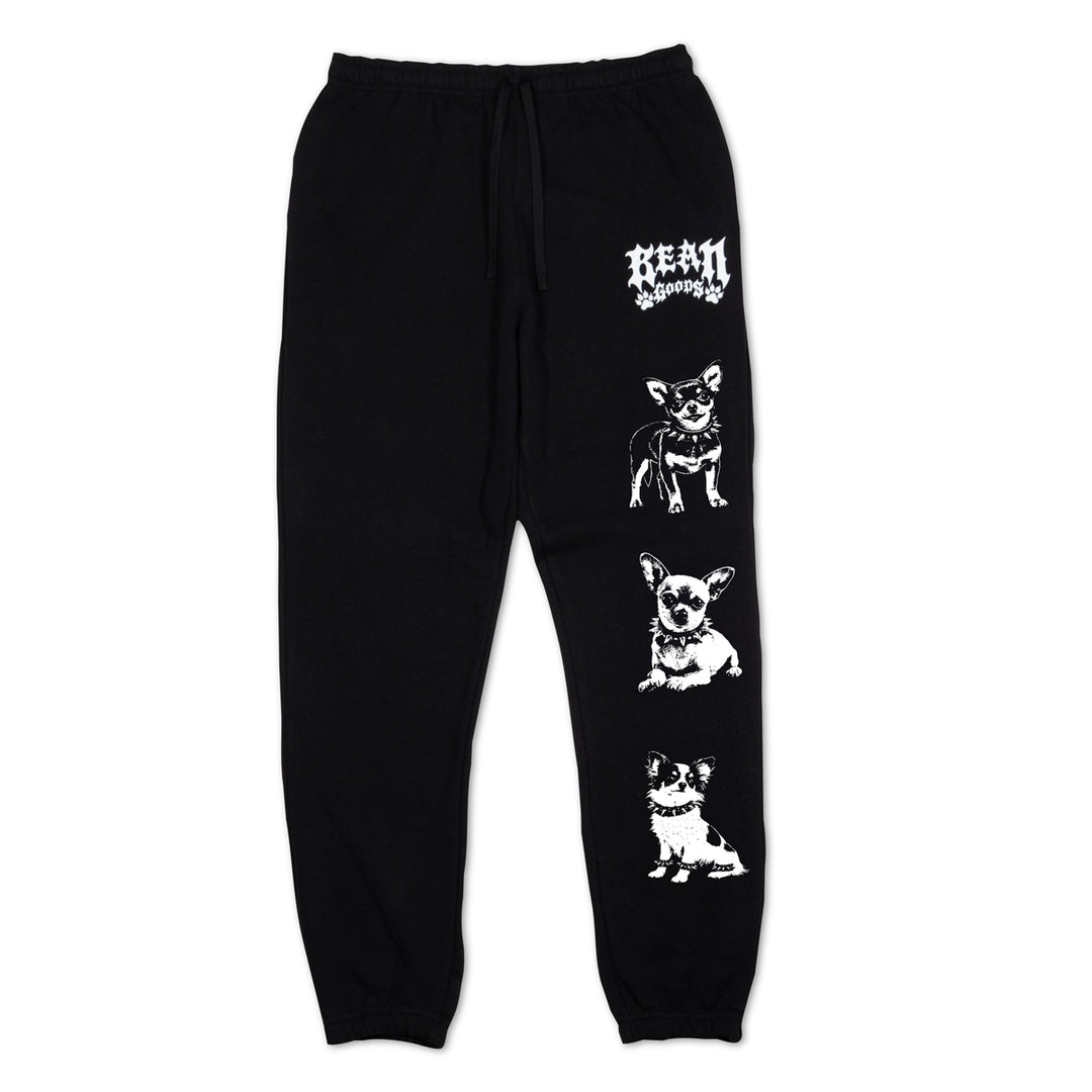 heavy metal hounds unisex scrunch sweatpants | chihuahua