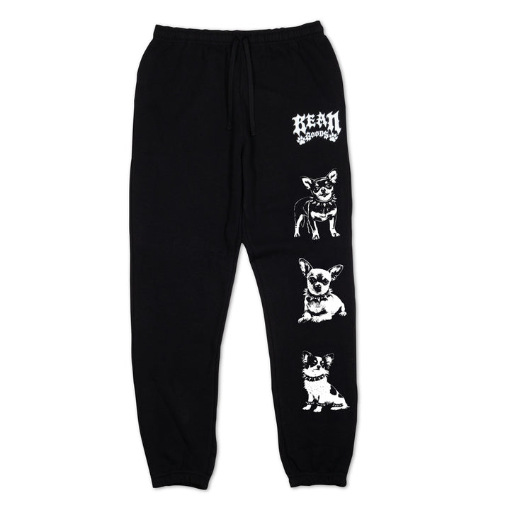 heavy metal hounds unisex scrunch sweatpants | chihuahua