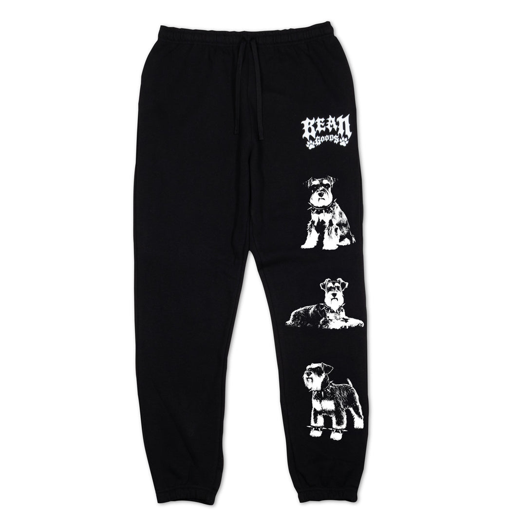heavy metal hounds unisex scrunch sweatpants | schnauzer
