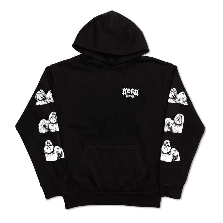 heavy metal hounds unisex hoodie | shih tzu