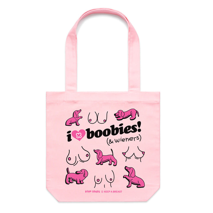 i love boobies x wieners tote bag